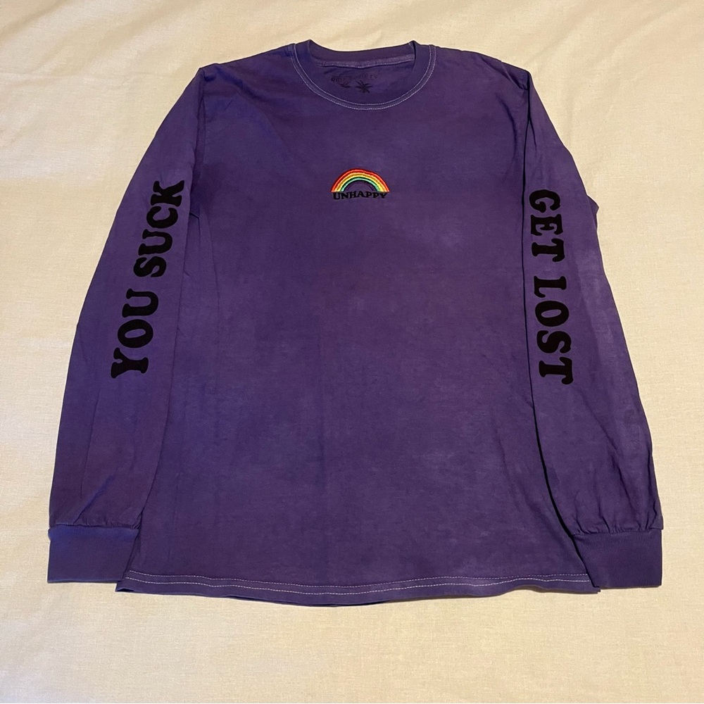 Riot Society Womens T Shirt Purple Small Long Sleeve